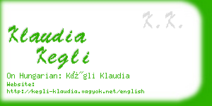 klaudia kegli business card